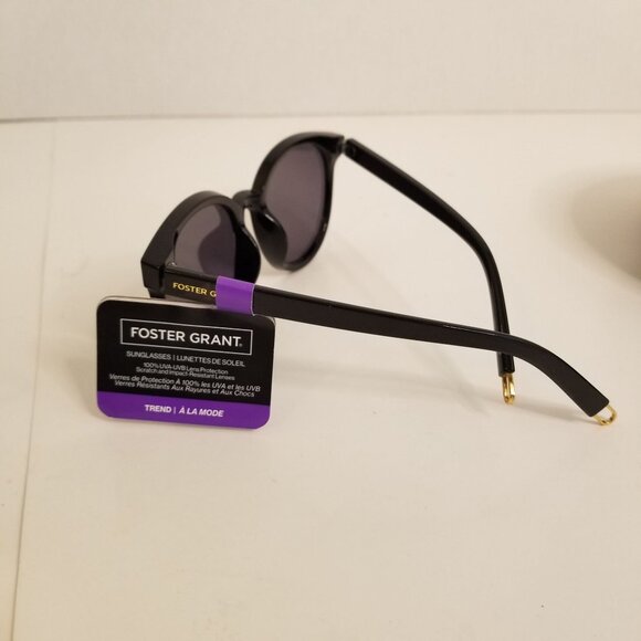 NWT Foster Grant Trendy Black & Purple Round Sunglasses - Picture 4 of 6